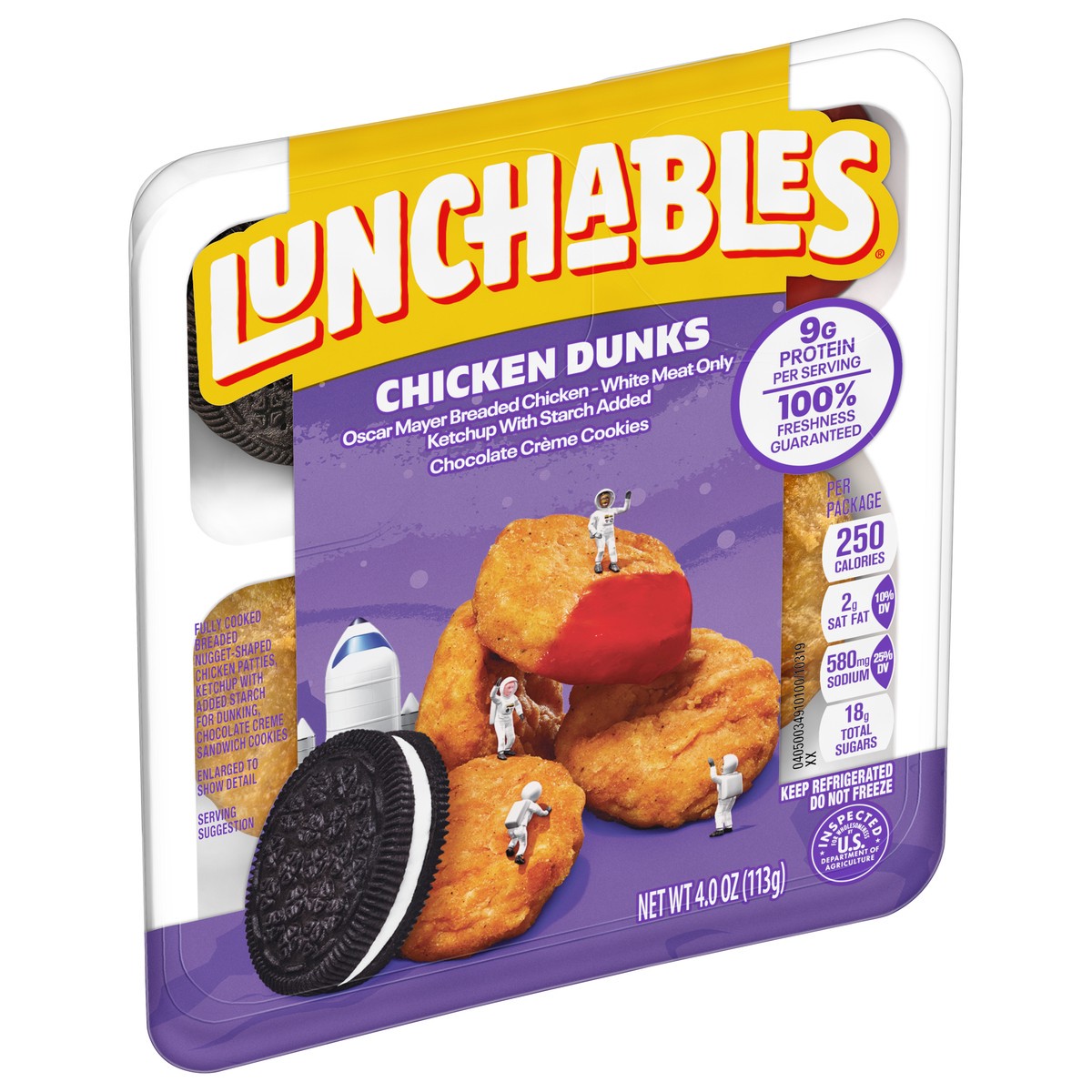 slide 8 of 9, Lunchables Chicken Dunks with Chocolate Creme Cookies, 4 oz Tray, 4 oz