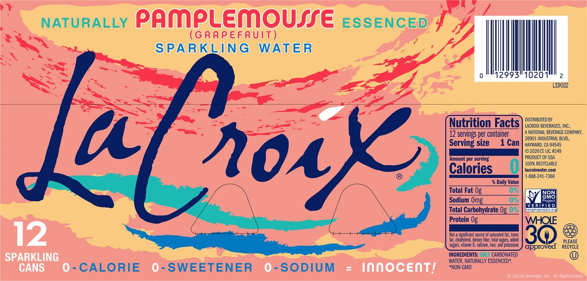 slide 8 of 12, La Croix Grapefruit Sparkling Water - 12 ct; 12 fl oz, 12 ct; 12 fl oz