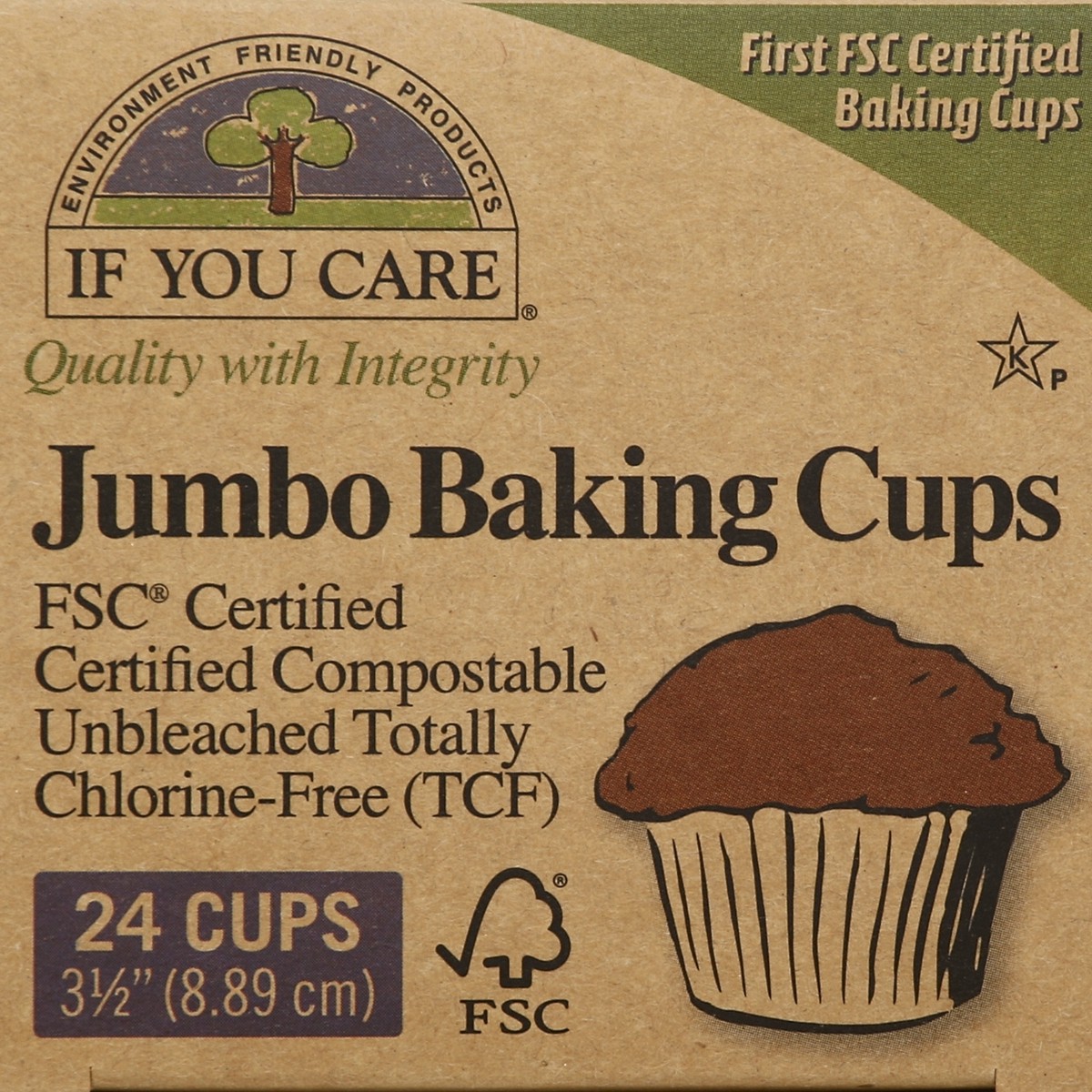 slide 2 of 4, If You Care Jumbo Baking Cups 24 ea, 24 ct