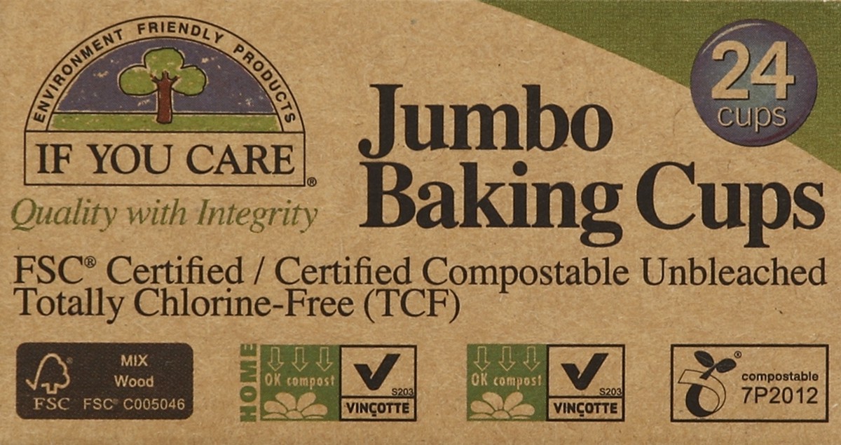 slide 4 of 4, If You Care Jumbo Baking Cups 24 ea, 24 ct