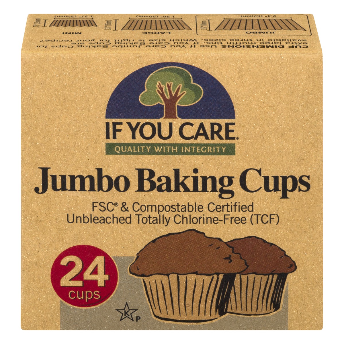 slide 1 of 4, If You Care Jumbo Baking Cups 24 ea, 24 ct
