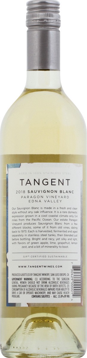 slide 8 of 8, Tangent Sauvignon Blanc, 750 ml