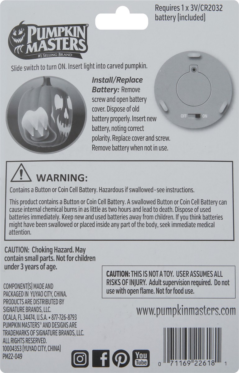 slide 6 of 9, Pumpkin Masters Clear Xtreme Strobe Light, 1 ct