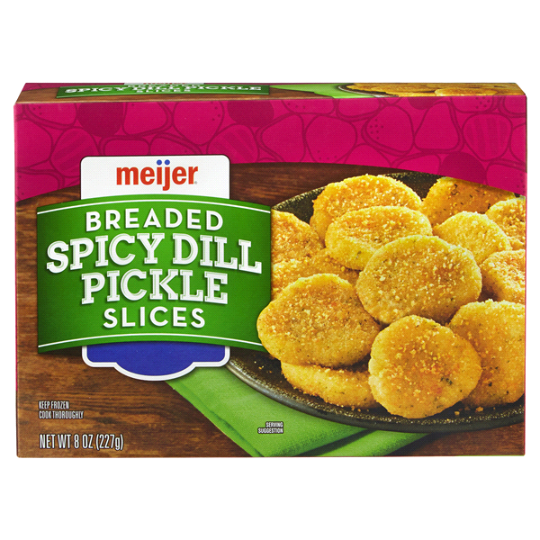 slide 1 of 1, Meijer Breaded Spicy Dill Pickle Slices, 8 oz