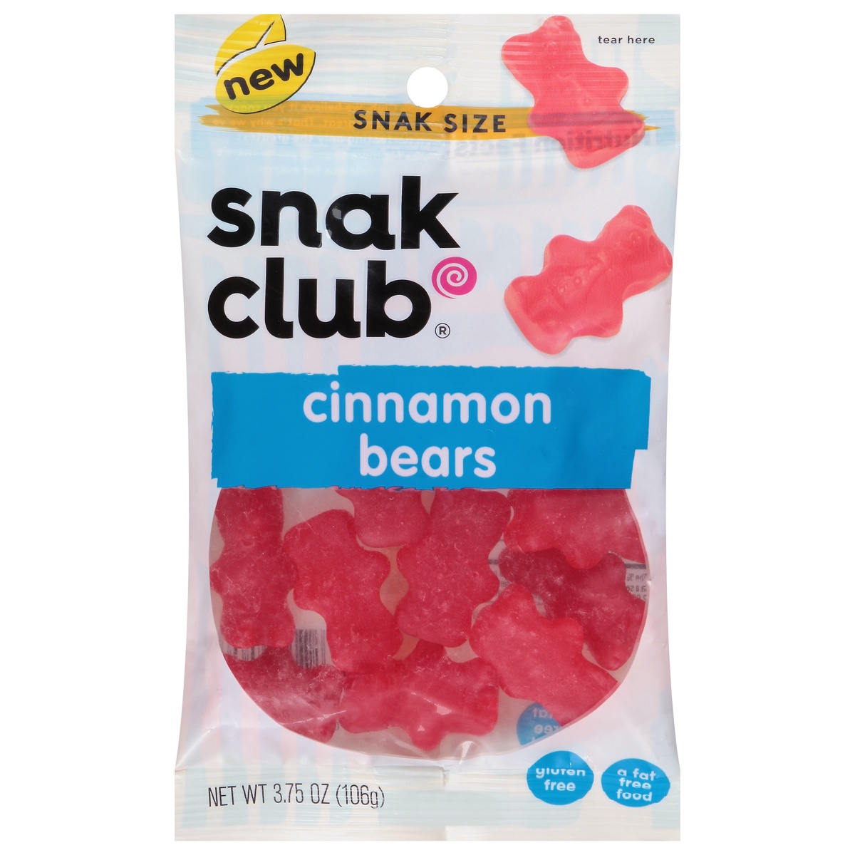 slide 1 of 1, Snak Club Snak Size Cinnamon Bears 3.75 oz, 3.75 oz
