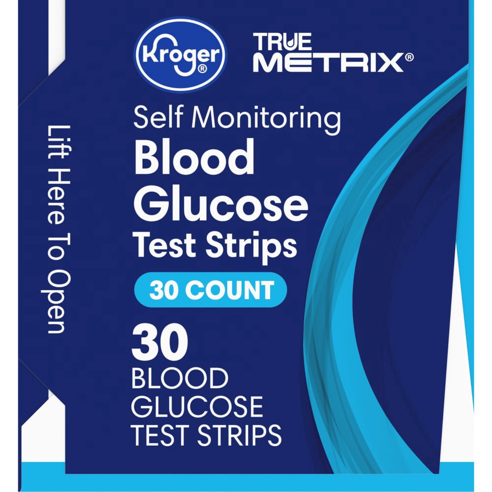 slide 3 of 5, Kroger True Metrix Self-Monitoring Blood Glucose Test Strips, 30 ct