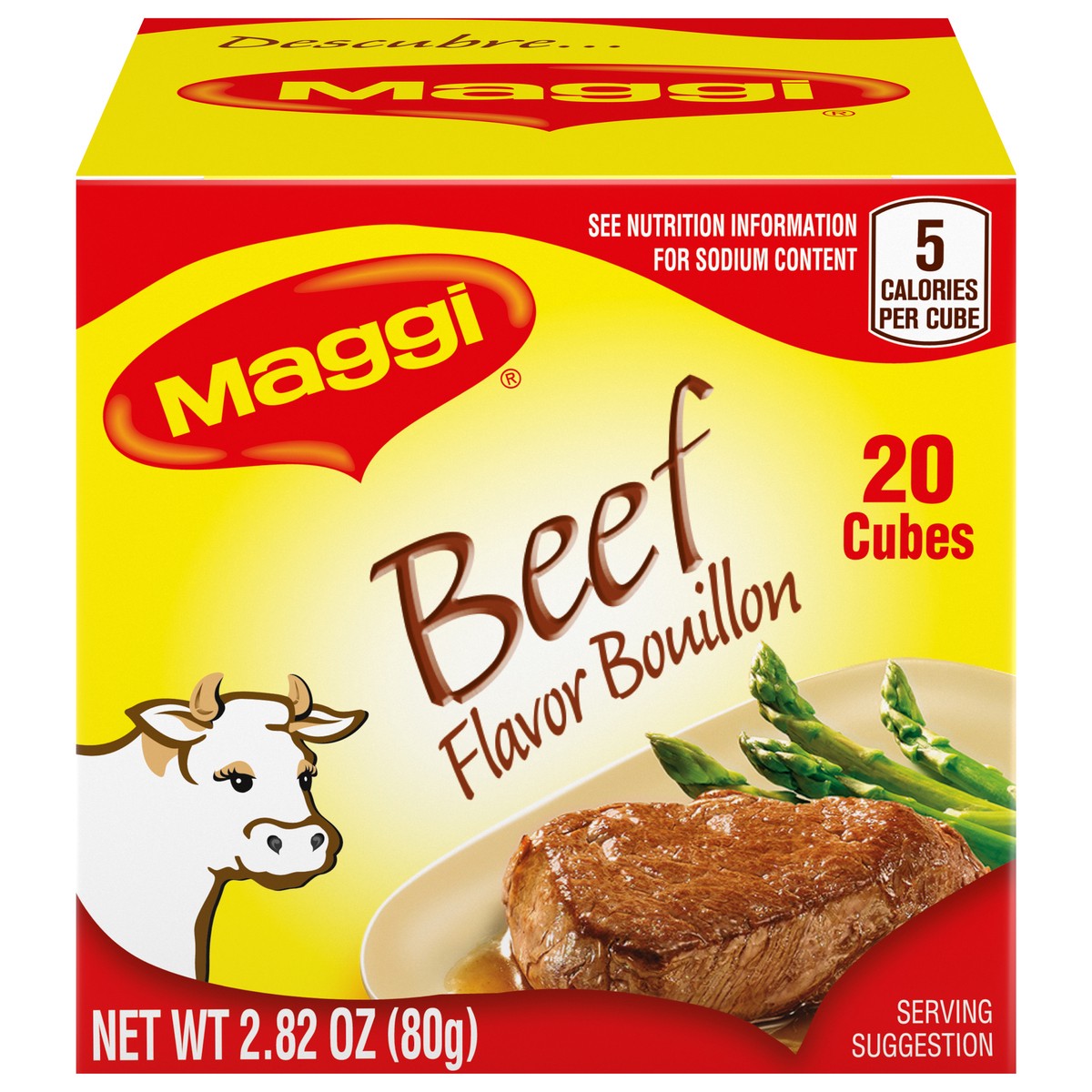 slide 1 of 5, Maggi Beef Flavor Bouillon Cubes 20 Count, 2.8 oz