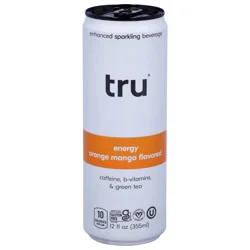 Tru Energy Enhanced Orange Mango Flavored Sparkling Beverage 12 fl oz