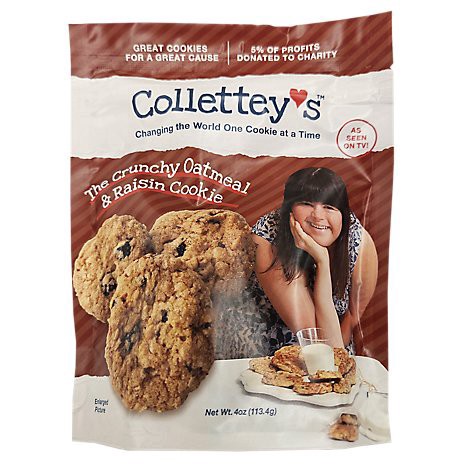 slide 1 of 1, Colletteys Crunchy Oatmeal Raisin Cookies - 4 Oz, 4 oz