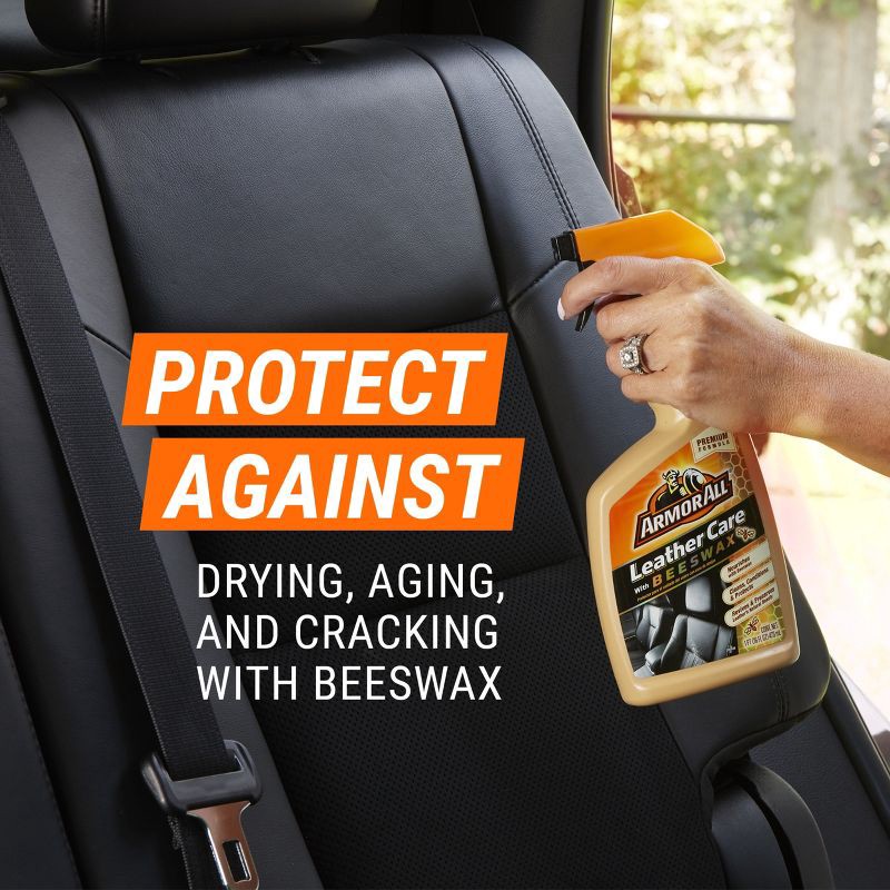 slide 5 of 6, Armor All 16oz Leather Care with Beeswax Automotive Interior Cleaner: Car Cleaning Supplies, Leather Conditioner, Non-Abrasive, 16 oz
