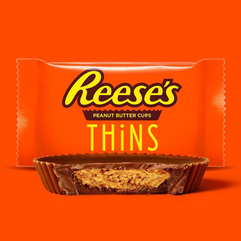 slide 5 of 7, Reese's Peanut Butter Cups Thins Milk Chocolate Candy Pouch - 7.37oz, 7.37 oz