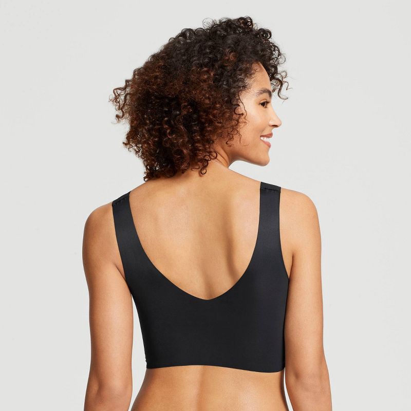 slide 2 of 5, True & Co. True Everybody Women's V Neck Bra - Black M: Lightly Lined, Removable Padding, Wireless, 1 ct