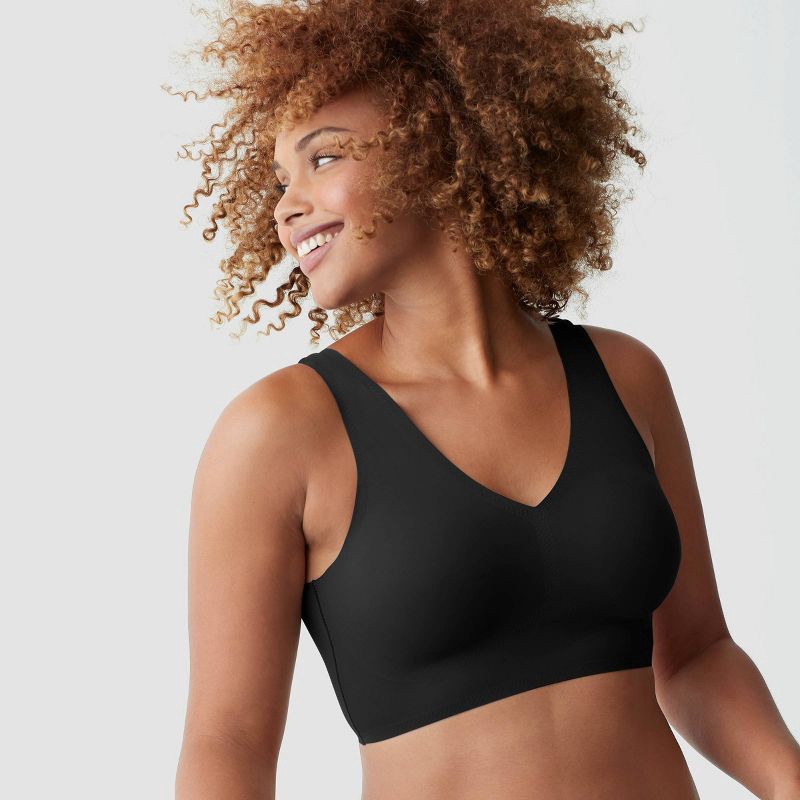 slide 4 of 5, True & Co. True Everybody Women's V Neck Bra - Black 2X: Seamless Light Support Bralette, Removable Padding, 1 ct