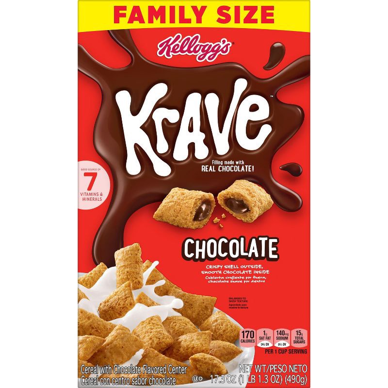 slide 3 of 12, Krave Breakfast Cereal - 17.3oz - Kellogg's, 17.3 oz