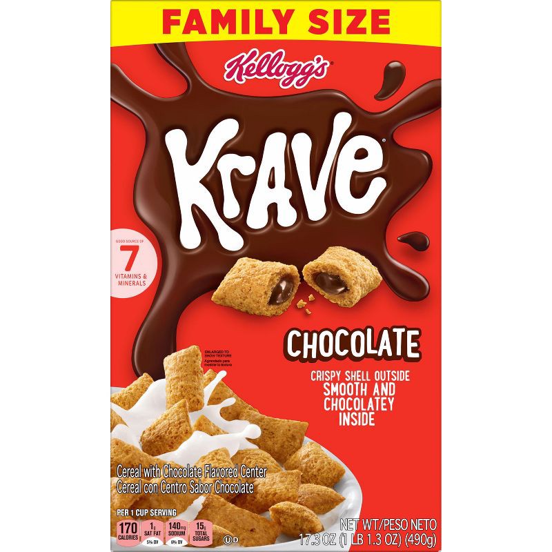 slide 10 of 12, Kellogg's Krave Breakfast Cereal - 17.3oz, 17.3 oz