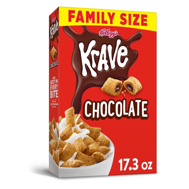 slide 1 of 12, Kellogg's Krave Breakfast Cereal - 17.3oz, 17.3 oz