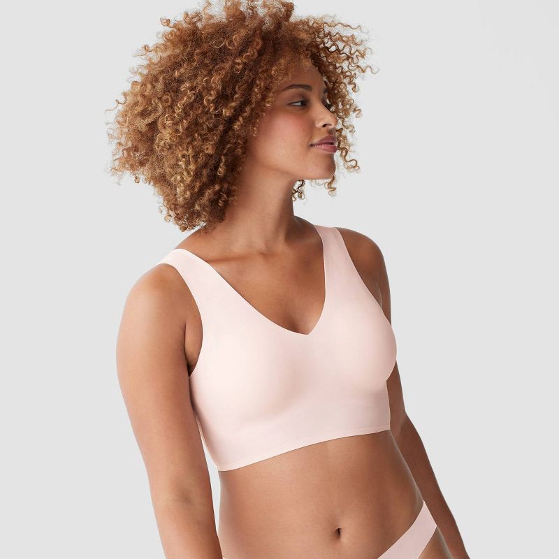 slide 4 of 5, True & Co. True Everybody Women's V Neck Bra - Pale Pink M: Lightly Lined, Removable Padding, Wireless, 1 ct