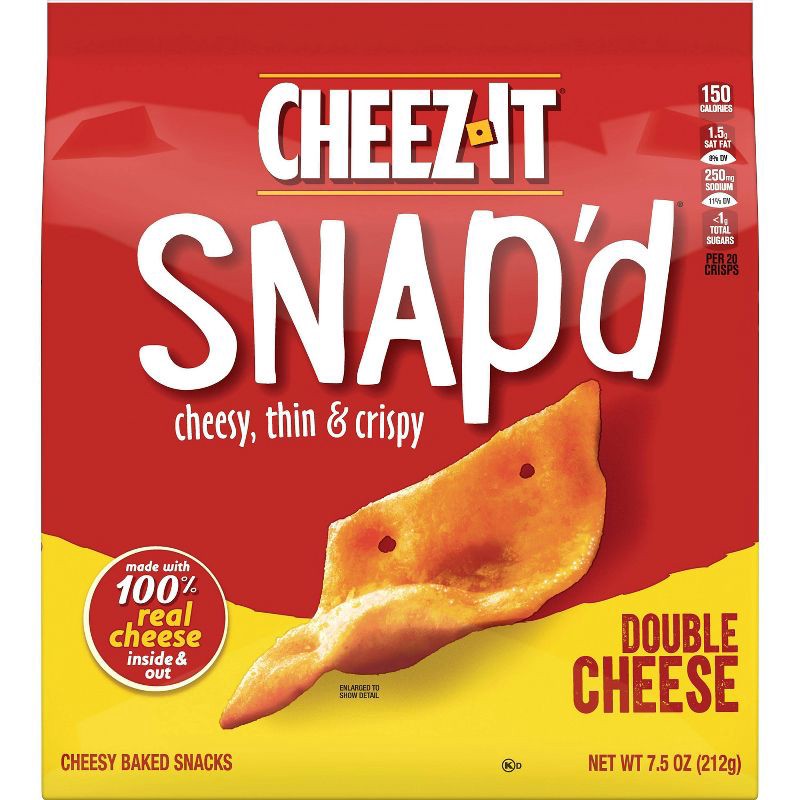 slide 2 of 6, Cheez-It Snap'd Double Cheese Crackers - 7.5oz, 7.5 oz