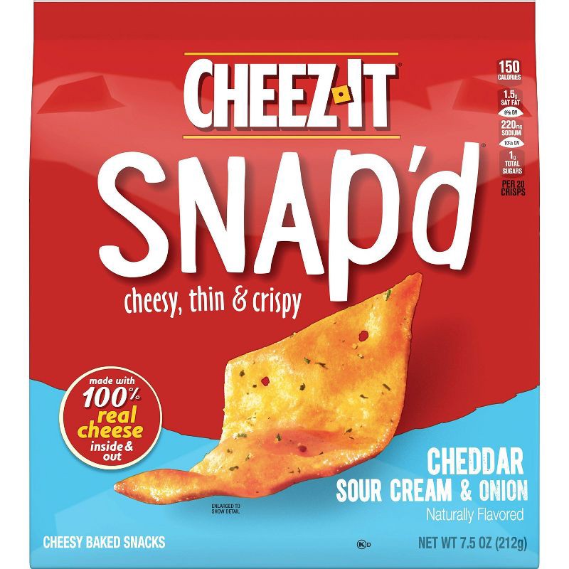 slide 2 of 6, Cheez-It Snap'd Cheddar Sour Cream & Onion Crackers - 7.5oz, 7.5 oz