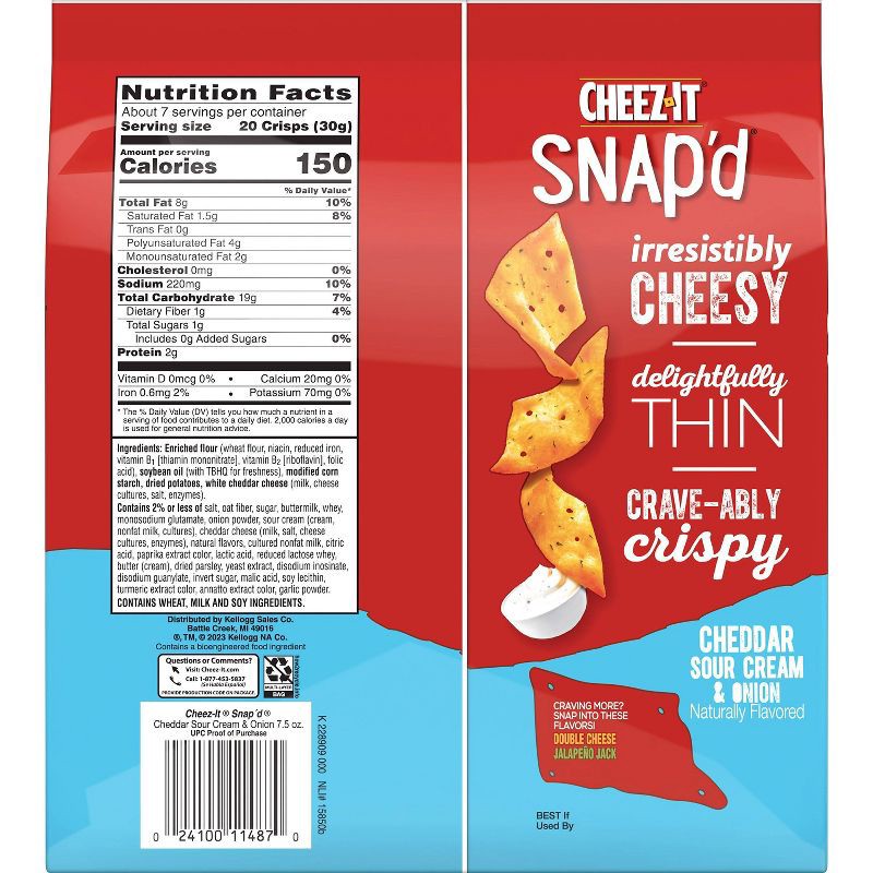 slide 6 of 6, Cheez-It Snap'd Cheddar Sour Cream & Onion Crackers - 7.5oz, 7.5 oz