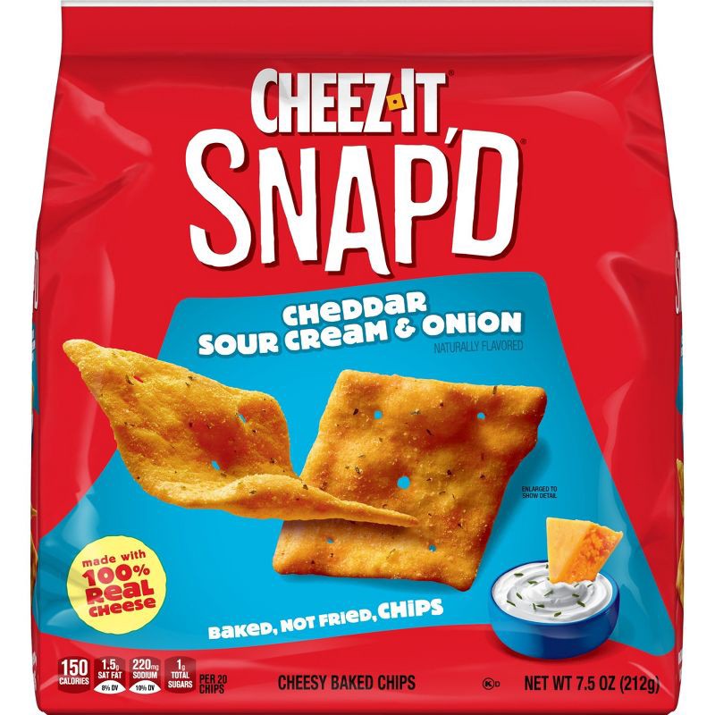 slide 9 of 9, Cheez-It Snap'd Cheddar Sour Cream & Onion Crackers - 7.5oz, 7.5 oz