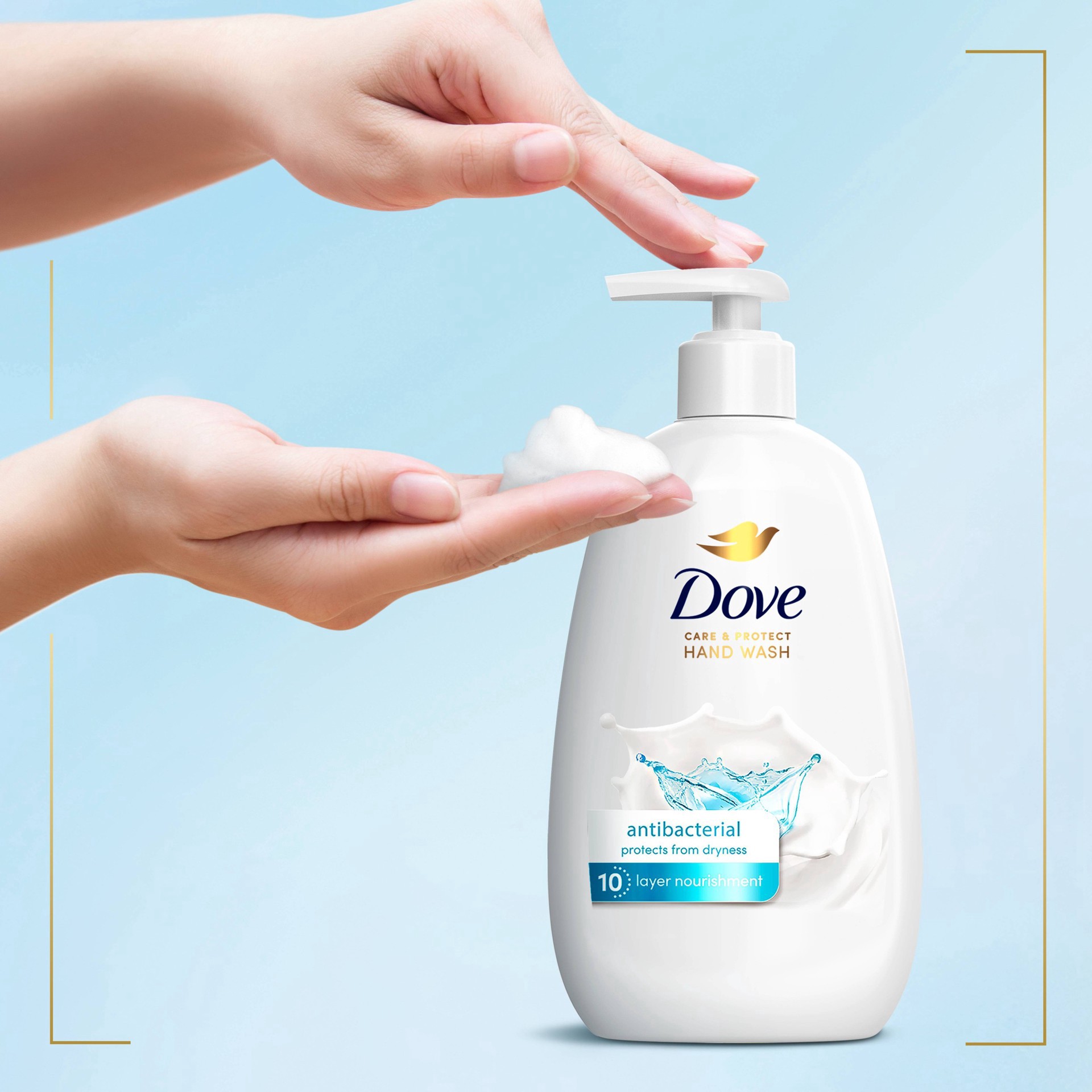 slide 4 of 5, Dove Care & Protect Antibacterial Hand Wash, 12 oz