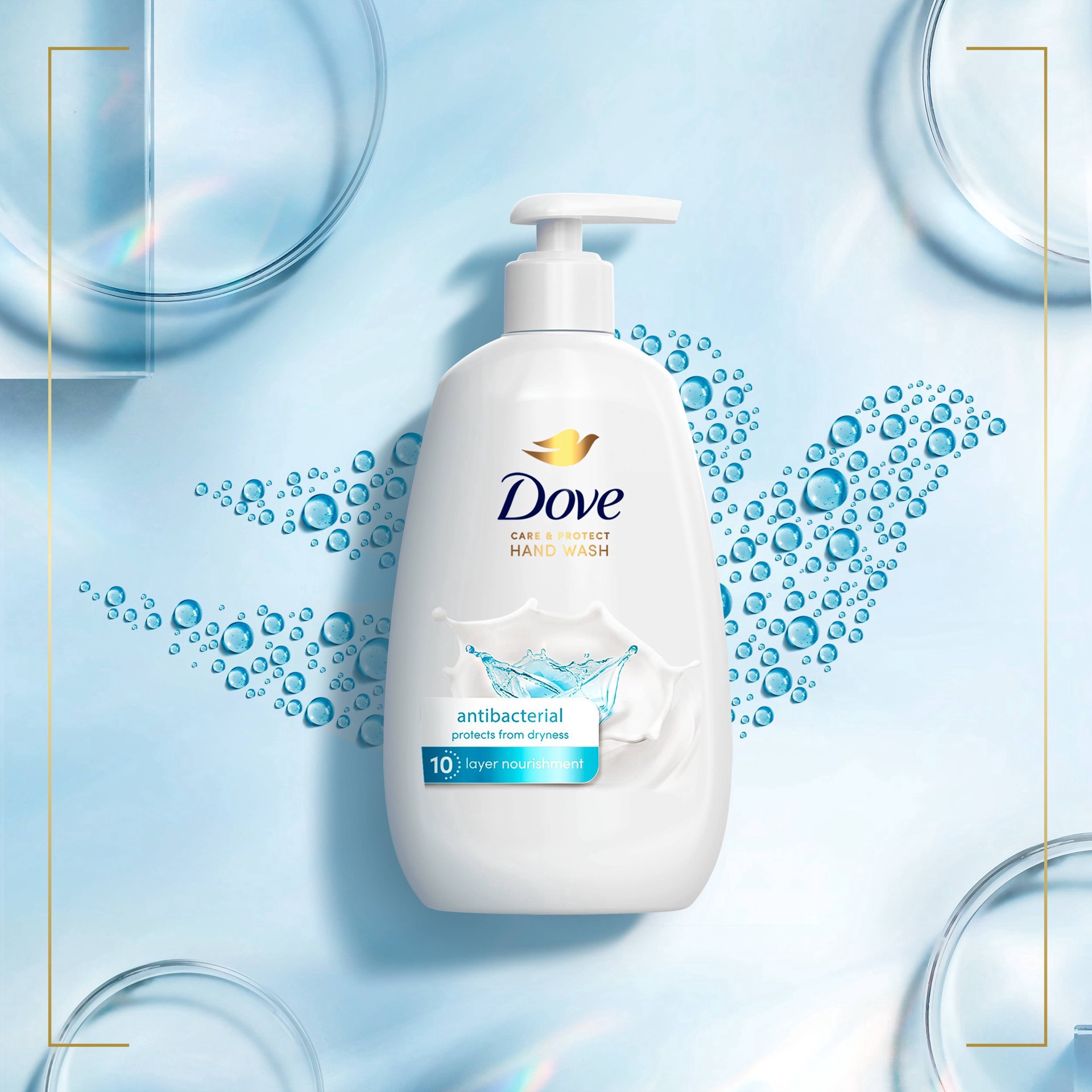 slide 5 of 5, Dove Care & Protect Antibacterial Hand Wash, 12 oz