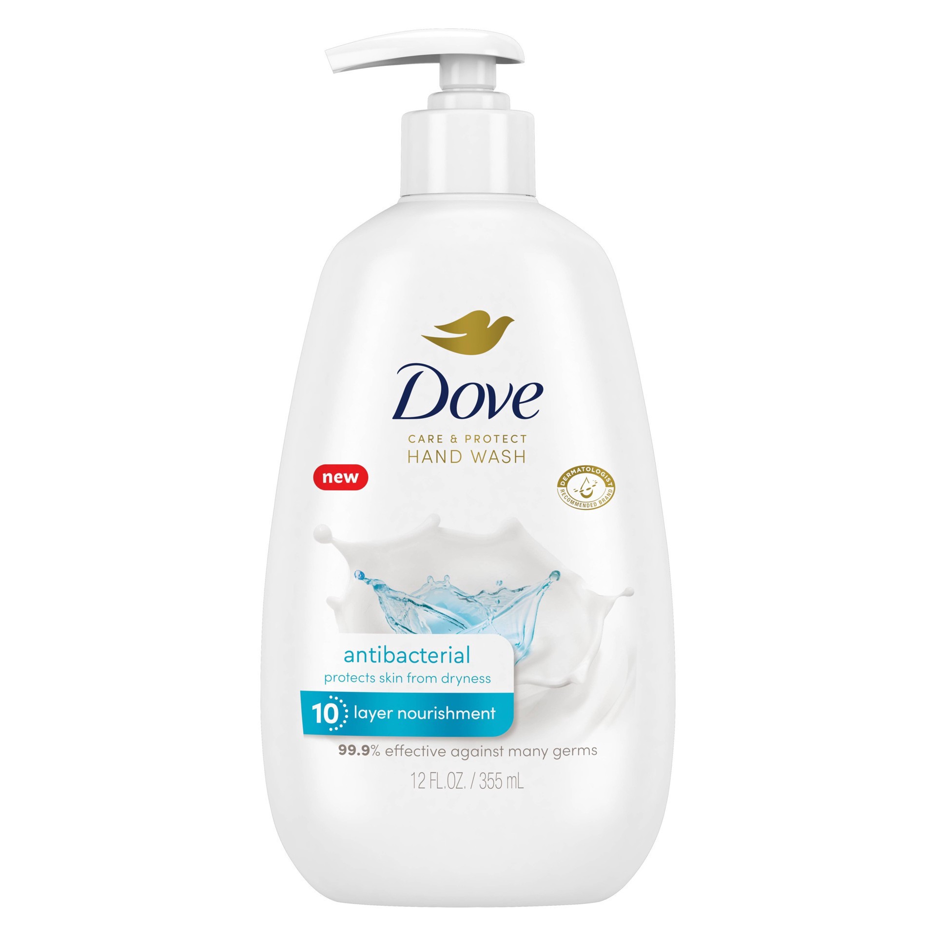 slide 3 of 5, Dove Care & Protect Antibacterial Hand Wash, 12 oz