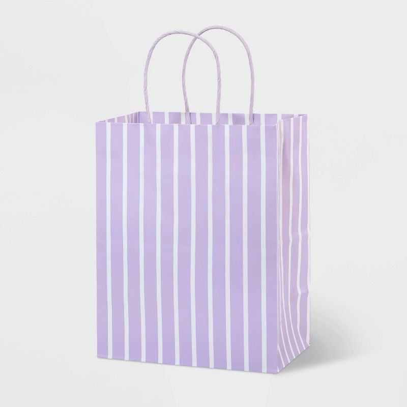 slide 1 of 3, Small Striped Gift Bags Pastel Lavender - Spritz™: Easter Medium Size, Birthday Celebration, All Occasions, 1 ct