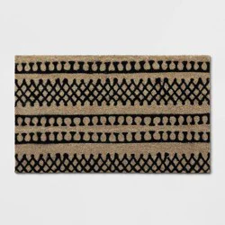 1'6"x2'6" Stripe Tufted Doormat Black - Project 62™
