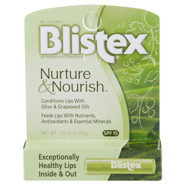 slide 1 of 1, Blistex Lip Protectant Sunscreen Nurture & Nourish Spf 15, 0.15 oz