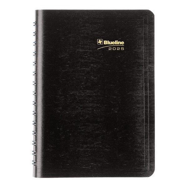 slide 2 of 2, 2025 Blueline Plan & Link Daily Appointment Planner, 8"" X 5"", 50% Recycled, Black, January To December, 1 ct