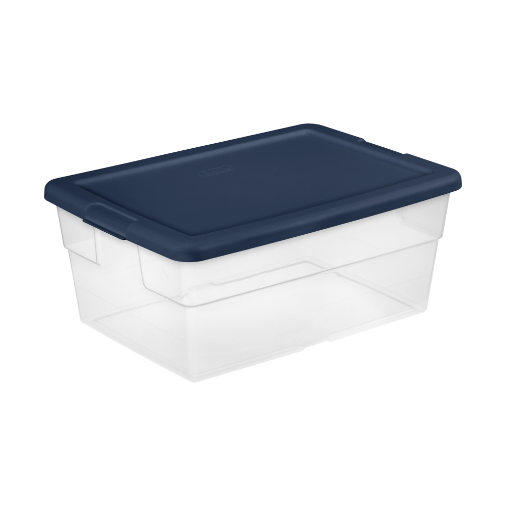 slide 2 of 2, Sterilite Marine Blue Latching Box With Lid, 16 qt