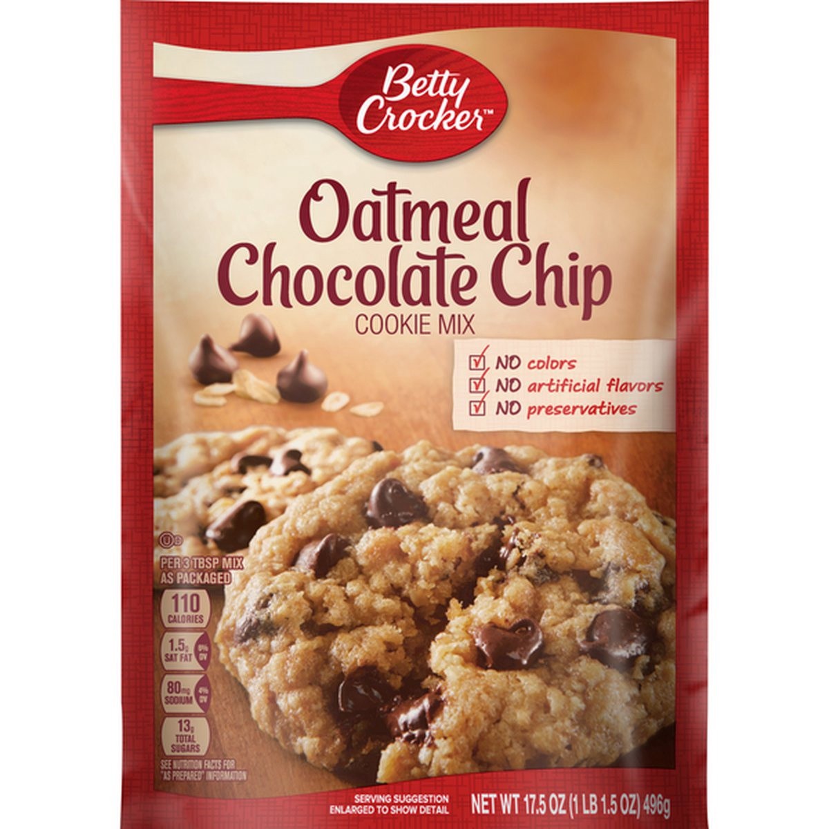 slide 1 of 1, Betty Crocker Oatmeal Chocolate Chip Cookie Mix - 17.5 oz, 17.5 oz