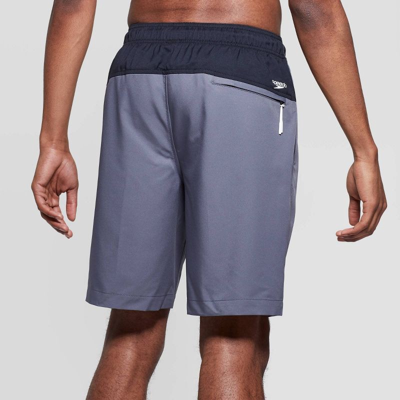 slide 3 of 3, Speedo Men's 9" Marina Long Volley Swim Trunks - Gray L, 1 ct