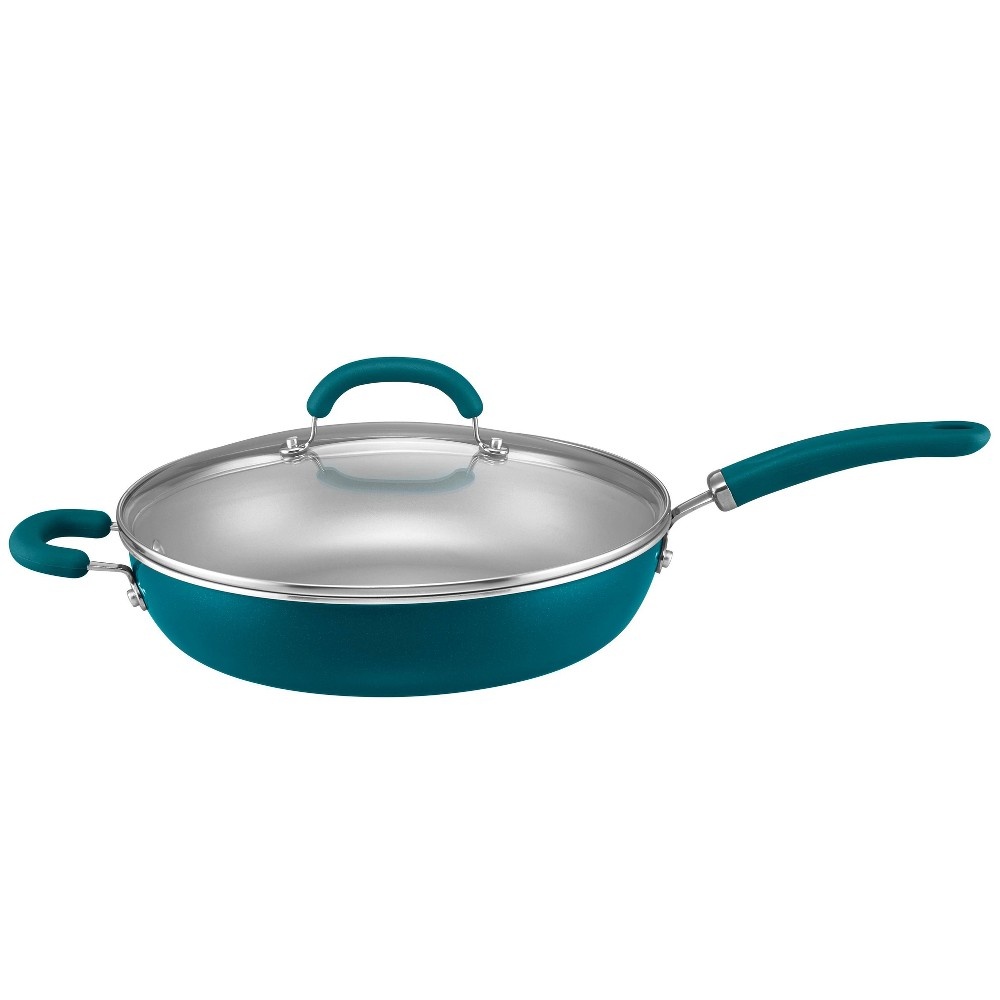 slide 7 of 9, Rachael Ray Create Delicious 13pc Aluminum Nonstick Cookware Set Teal, 1 ct