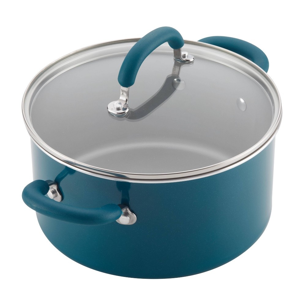 slide 9 of 9, Rachael Ray Create Delicious 13pc Aluminum Nonstick Cookware Set Teal, 1 ct