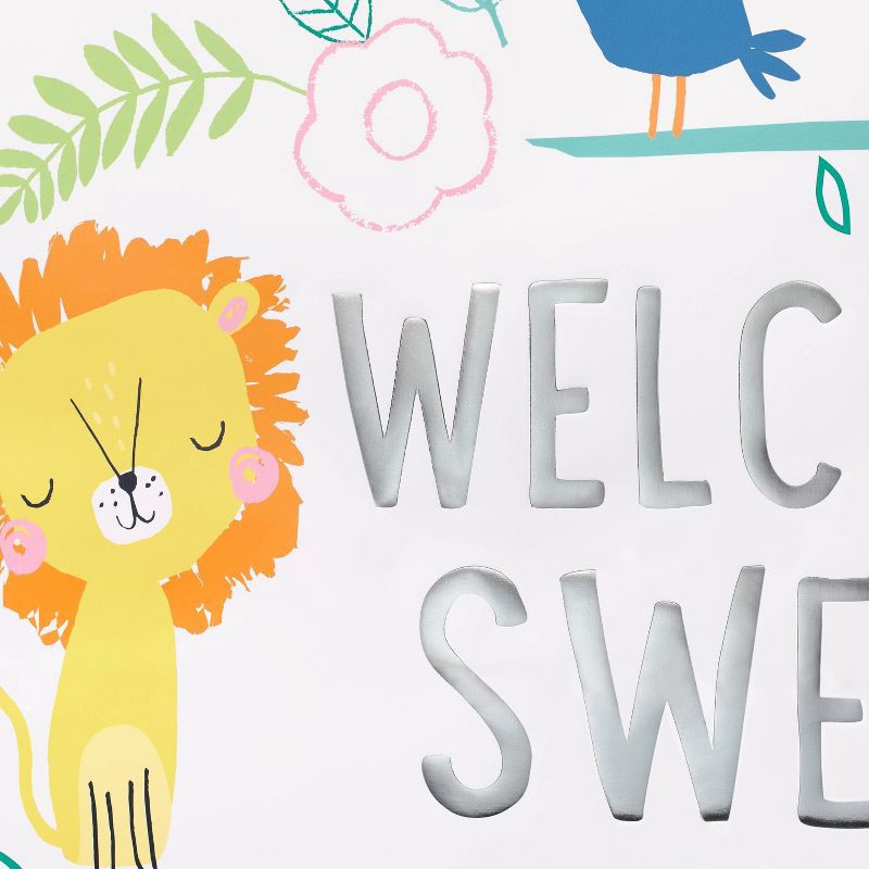 slide 3 of 3, XL 'Welcome Sweet Baby' Jungle Colossal Cub Gift Bag - Spritz™, 1 ct