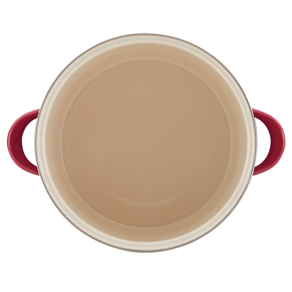 slide 2 of 4, Rachael Ray Create Delicious 12qt Enamel on Steel Stockpot with Lid Red, 12 qt