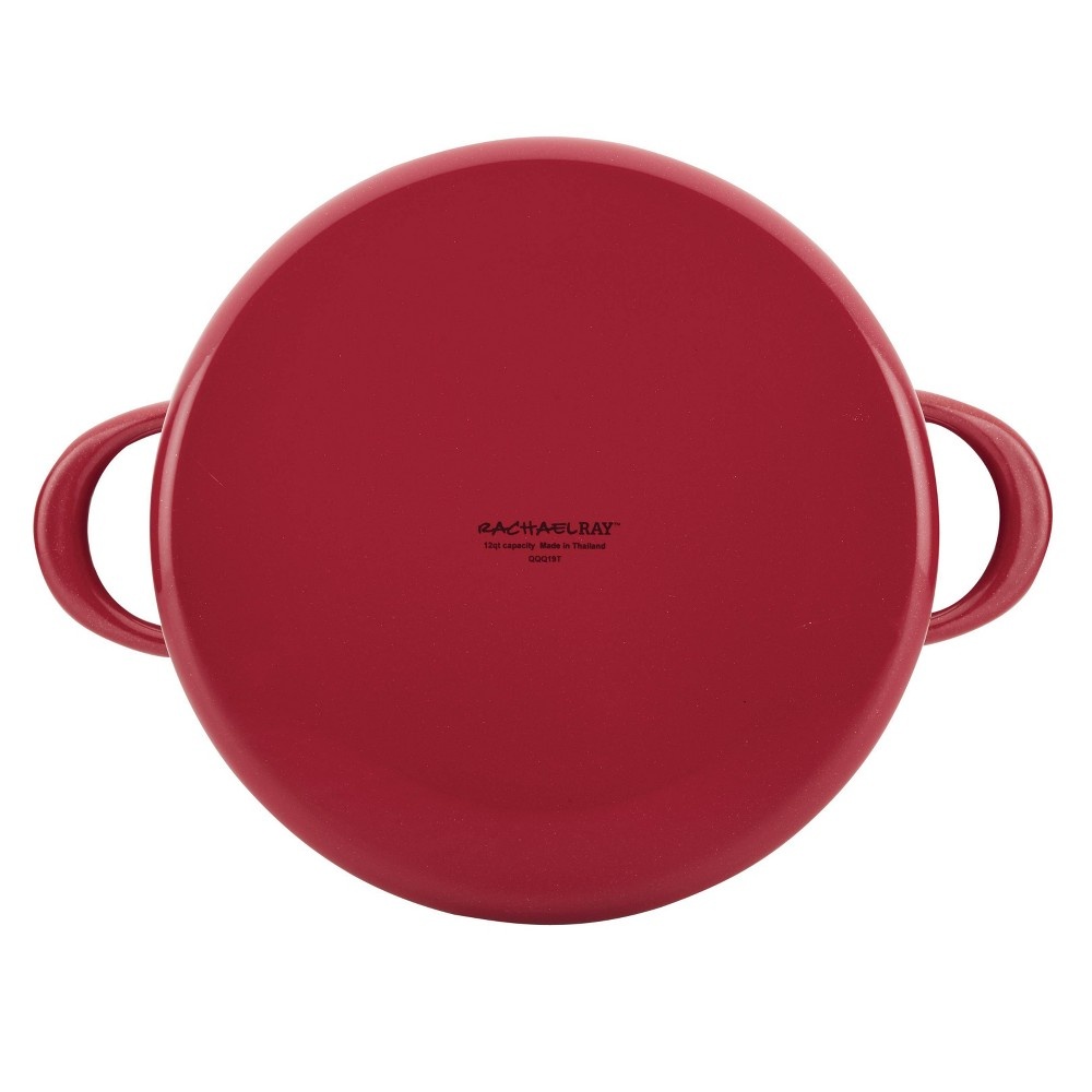 slide 3 of 4, Rachael Ray Create Delicious 12qt Enamel on Steel Stockpot with Lid Red, 12 qt