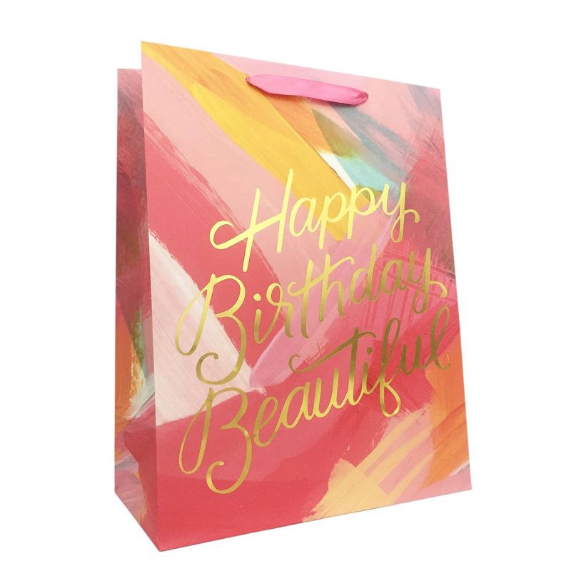 slide 1 of 2, "Happy Birthday Beautiful" Medium Gift Bag - Spritz™, 1 ct
