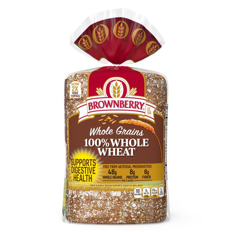 slide 7 of 10, Brownberry 100% Whole Wheat Bread - 24oz, 24 oz