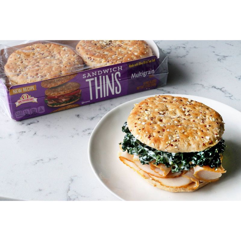 slide 9 of 9, Brownberry Multigrain Sandwich Thins - 12oz, 12 oz