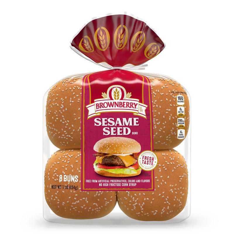 slide 8 of 8, Brownberry Sesame Seed Buns - 16oz, 16 oz