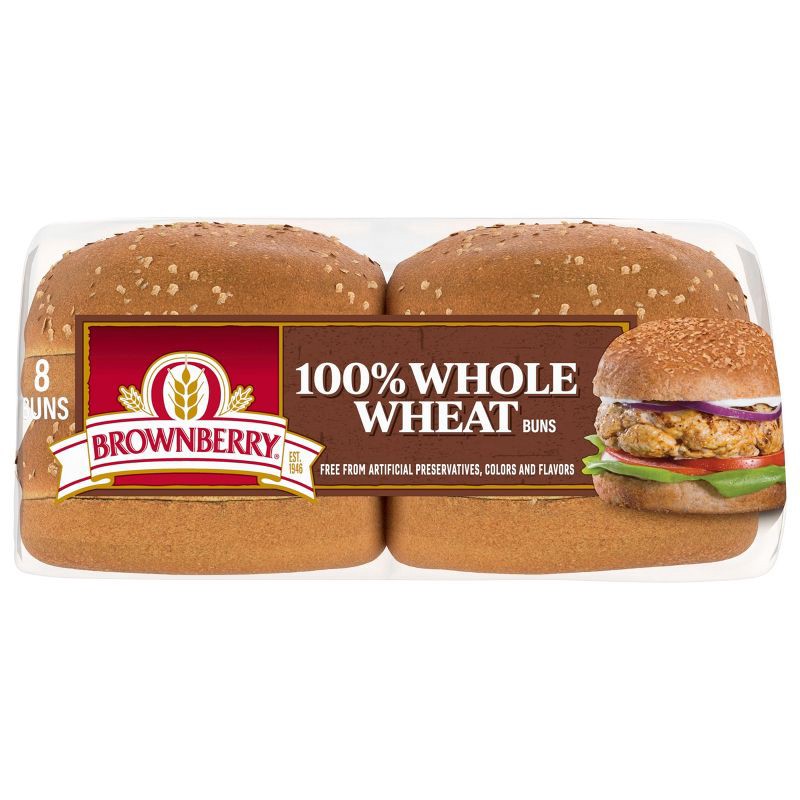 slide 4 of 9, Brownberry 100% Whole Wheat Hamburger Buns - 16oz, 16 oz