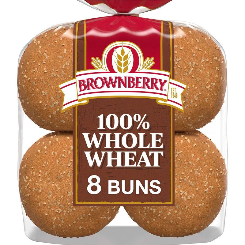 slide 1 of 9, Brownberry 100% Whole Wheat Hamburger Buns - 16oz, 16 oz