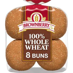 Brownberry 100% Whole Wheat Hamburger Buns - 16oz