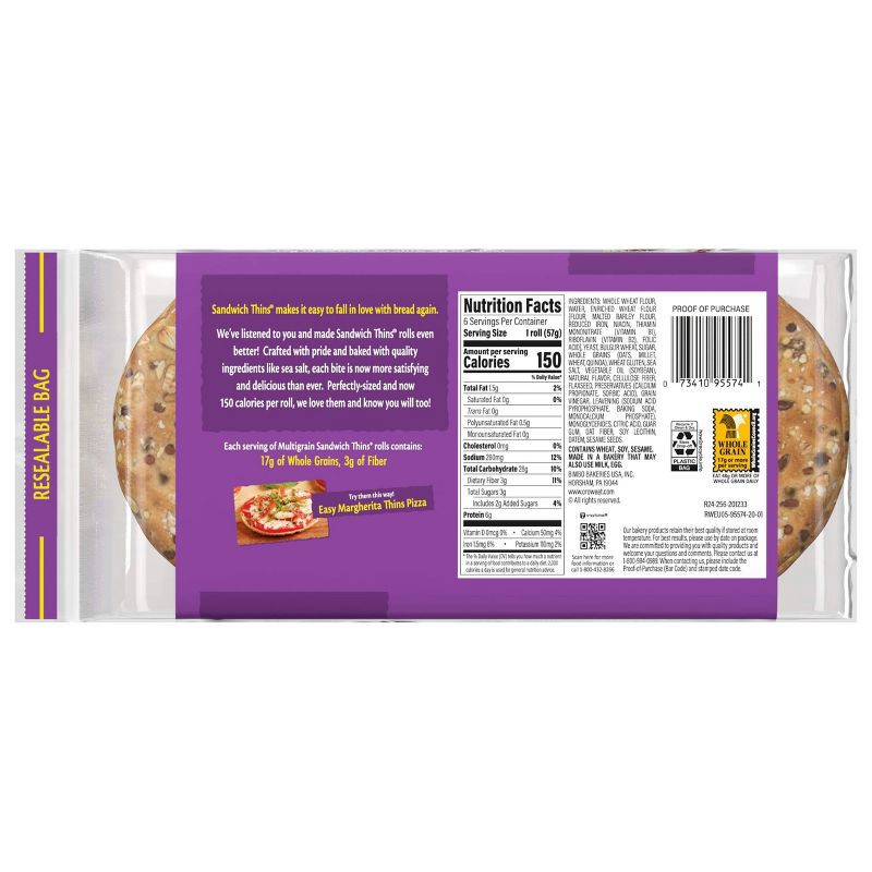 slide 6 of 9, Oroweat Multigrain Sandwich Thins - 12oz, 12 oz