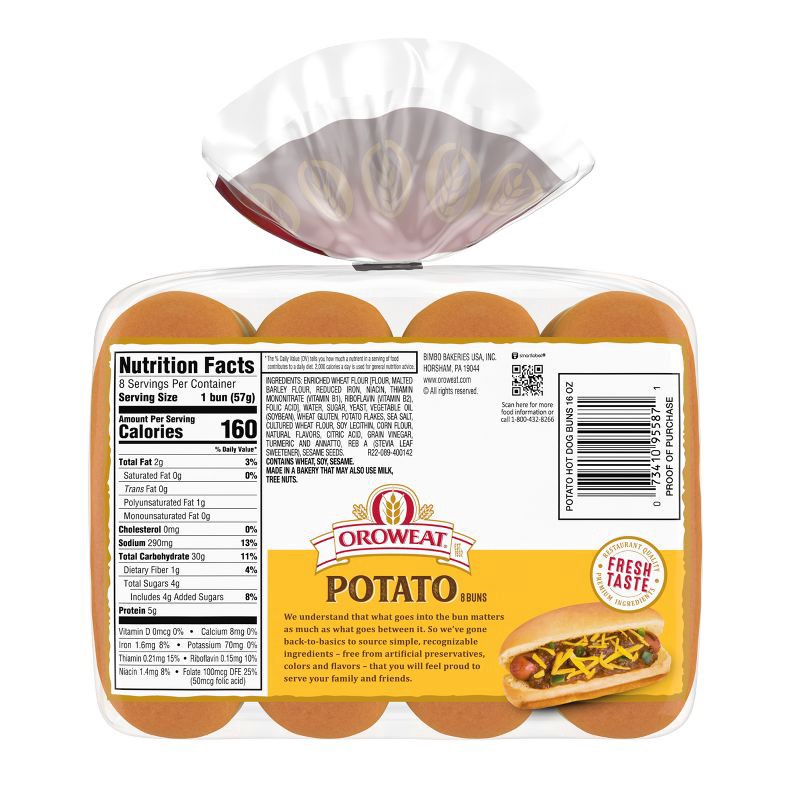 slide 12 of 12, Oroweat Potato Hot Dog Buns - 16oz, 16 oz