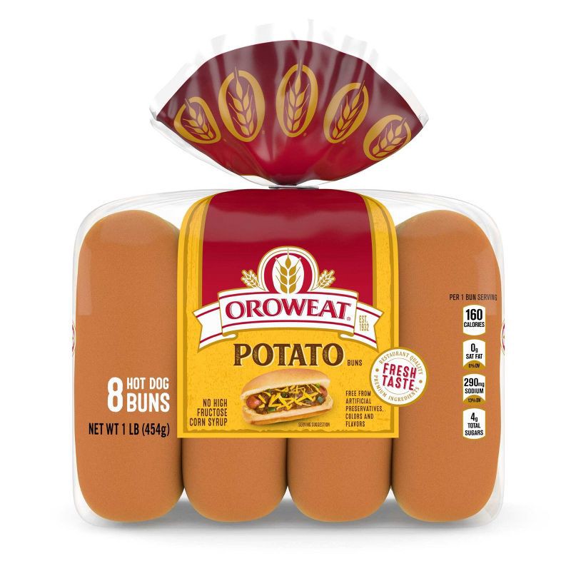 slide 11 of 12, Oroweat Potato Hot Dog Buns - 16oz, 16 oz